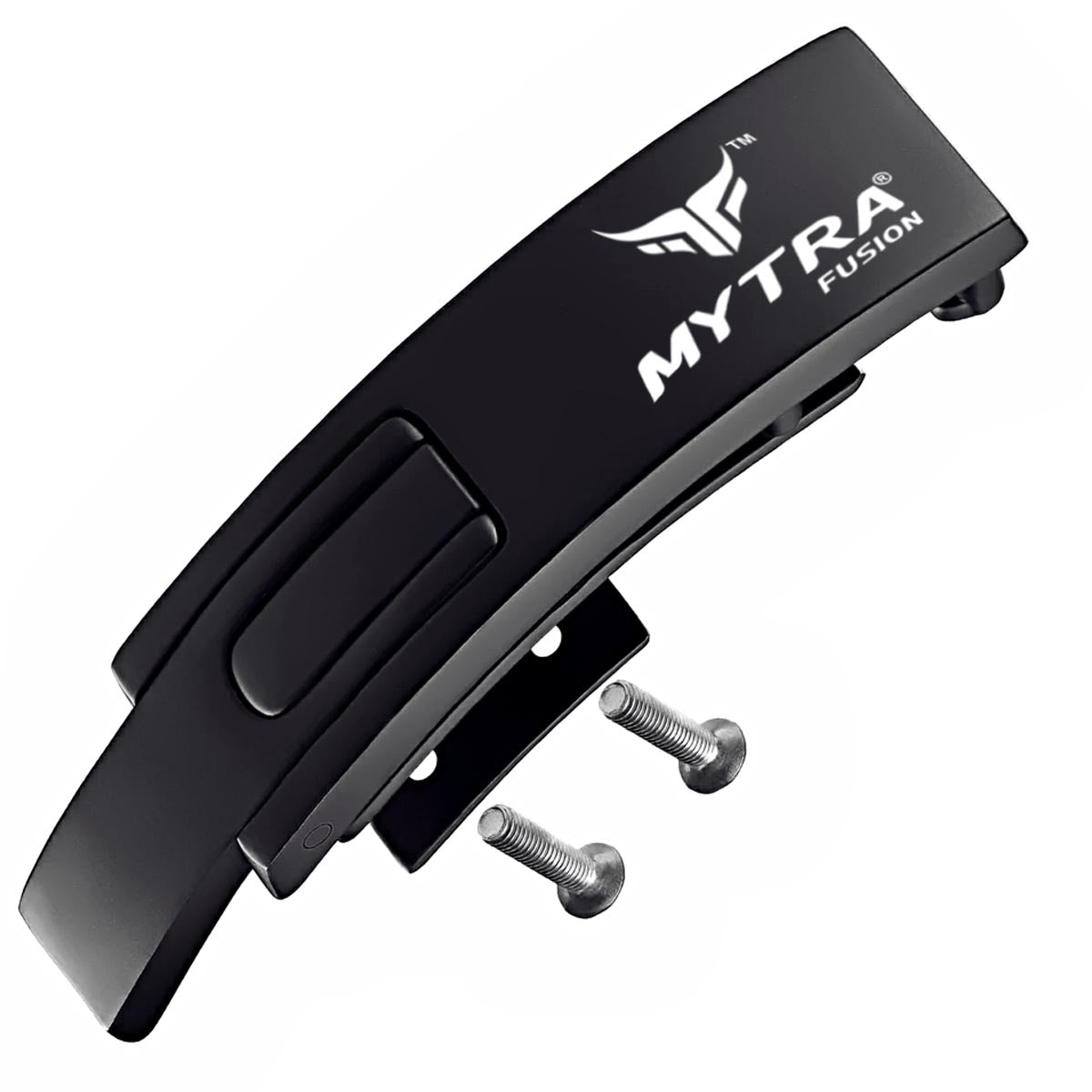 Mytra Fusion Buckle Replacement with Screws for Powerlifting Belt, Silver & Black
