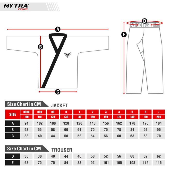 Mytra Fusion Karate Suit Uniform Jiu Jitsu, BJJ Gi Ultra Lightweight Jujitsu Gi for Men, Women & Kids