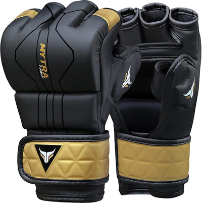 Gants de combat MMA 4 oz - Gants d'entraînement à paume ouverte